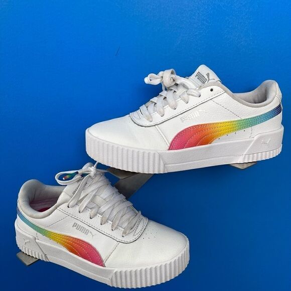 Puma CARINA LEATHER ICED RAINBOW Size 4C - Picture 1 of 7